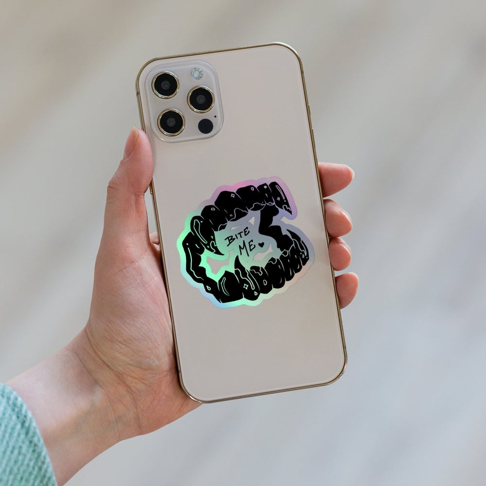 Bite MeHolographic sticker