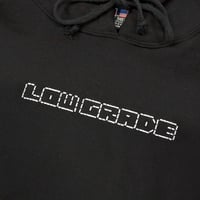 Image 2 of LOW GRADE ASCII EMBROIDERED HOODIE - BLACK