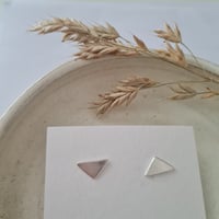 Recycled sterling silver triangle studs 