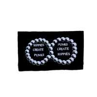 HIPPIES CREATE PUNKS///PUNKS CREATE HIPPIES 3x5" PATCH