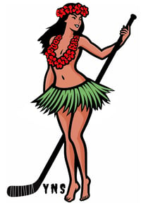 YNS Hula girl Hockey stickers