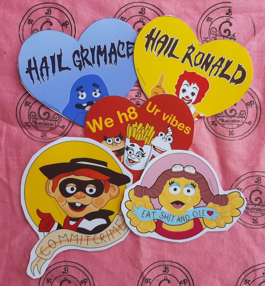 Image of Vintage Food Mascot Stickers