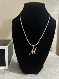 Image 2 of Rope Chain with Initial Pendant