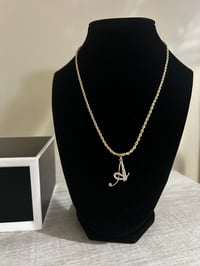 Image 3 of Rope Chain with Initial Pendant