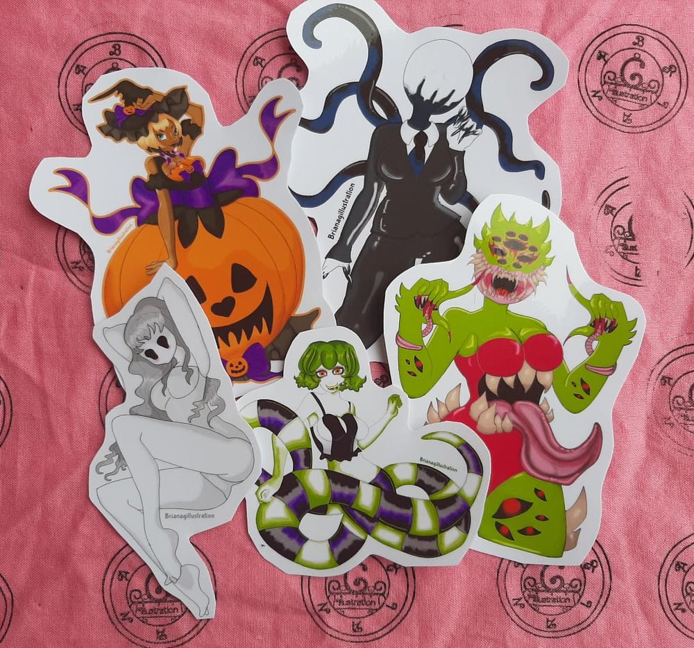 Image of Monster Girl Pin Up Stickers