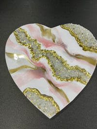 Image 1 of Pink geode heart