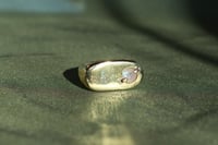 Image 2 of Brass Signet Ring with Moonstone