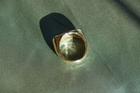 Image 3 of Brass Signet Ring with Moonstone
