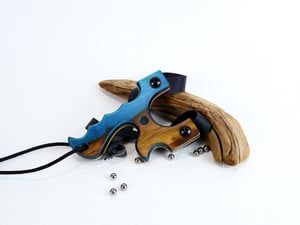 Image of Handcrafted Wooden Slingshot, Safari Spectraply Wood Sling Shot, Right Hand pull, Left hand hold