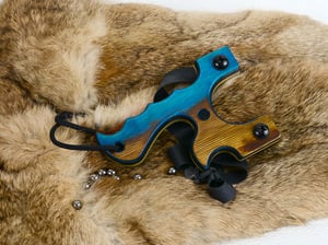 Image of Handcrafted Wooden Slingshot, Safari Spectraply Wood Sling Shot, Right Hand pull, Left hand hold