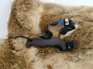 Image of Handcrafted Wooden Slingshot, Safari Spectraply Wood Sling Shot, Right Hand pull, Left hand hold