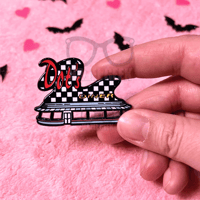 Image 3 of Dot’s Diner - 2 inch Black nickel metal pin