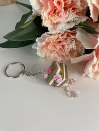 Image 3 of Book stack keychains dangles, book lover keychains, flower keychains