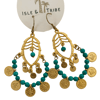 LAST PAIR - Gold Turquoise Bead Boho Earrings