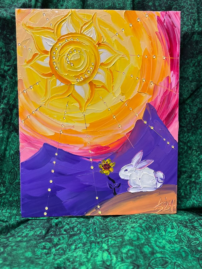 “Sun Bunny’s Delight” - 11”x14” oil on canvas Ready to Ship TODAY!