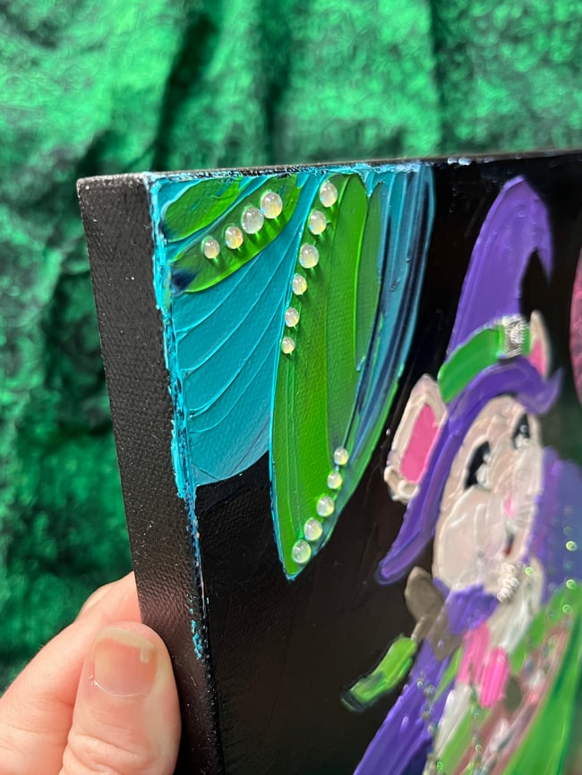 “Cauldron Witchery” - 11”x14” oil on canvas with gems, ready to ship TODAY