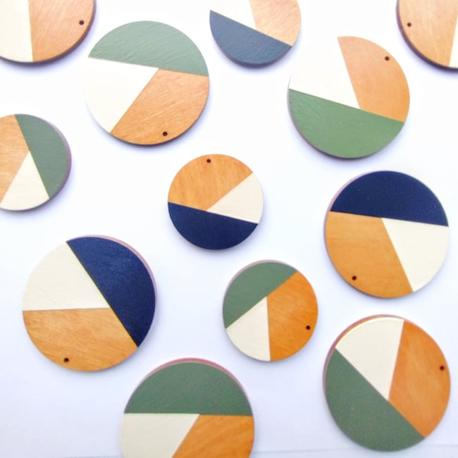  Umbra Colorblock Wood Statement Earrings