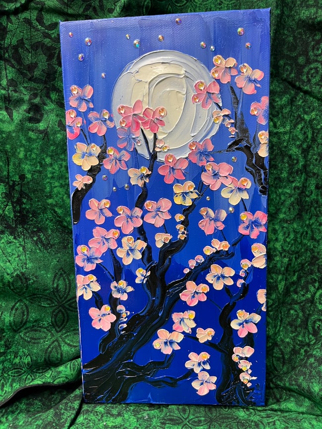 “Pastel Petal Evening Mood”-  6”x12” oil on canvas, ready to ship TODAY! 