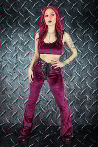 Image 3 of Bordeaux Halterneck Crop Top