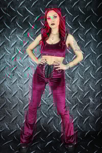 Image 5 of Bordeaux Halterneck Crop Top