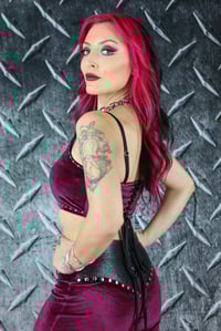 Image 4 of Bordeaux Halterneck Crop Top