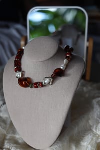 Image 1 of Brown & Red Necklace