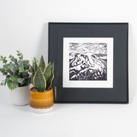 Image 2 of Lino block prints depicting UFO incidents for Alien Enthusiasts