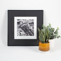 Image 1 of Lino block prints depicting UFO incidents for Alien Enthusiasts