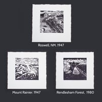 Image 4 of Lino block prints depicting UFO incidents for Alien Enthusiasts