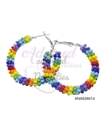 Small Wire Wrapped Bead Hoop Earrings #ANA826014