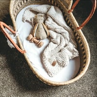 Image 3 of Hand knit baby blanket - Blanket with cables - Baby shower gift - Neutral baby gift