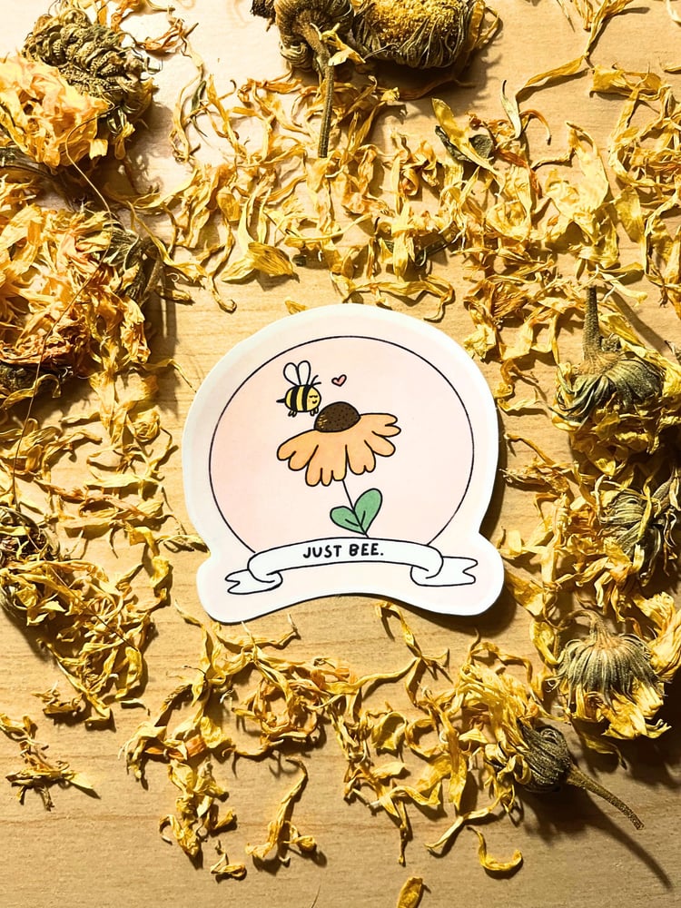 Image of Just Bee Vinyl Sticker | 2-inch Waterproof Vinyl