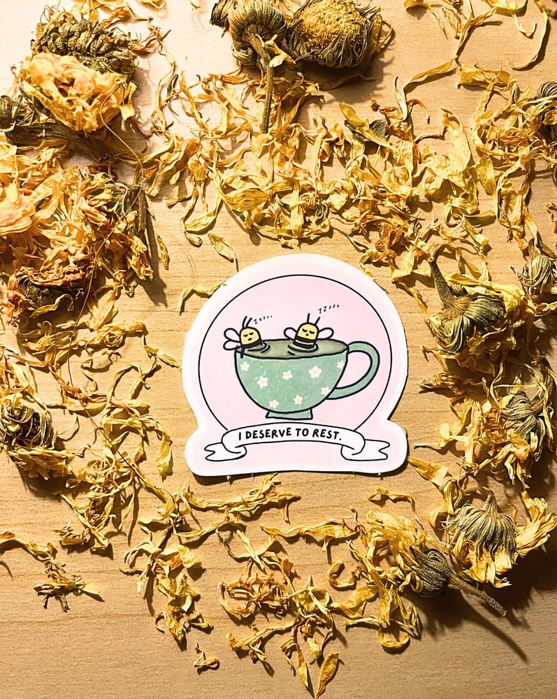 Image of Bees At Rest Vinyl Sticker | 2-inch Waterproof Vinyl
