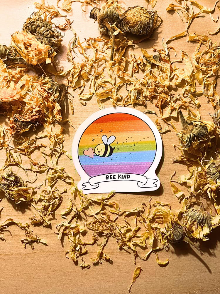 Image of Bee Kind Vinyl Sticker | 2-inch Waterproof Vinyl