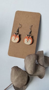 Image 1 of Earrings, fox, bunny and bear