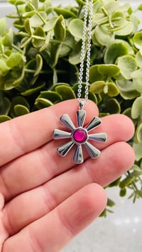 Pink Abalone Flower Necklace