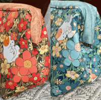Image 2 of Sac Osiris "Sieste dans les fleurs" bleu ou orange (4 options)