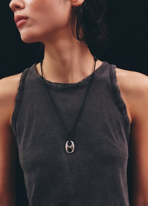 Image of LOWOOL - Black Suede Pignose Necklace