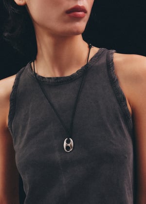 Image of LOWOOL - Black Suede Pignose Necklace