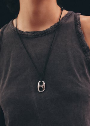 Image of LOWOOL - Black Suede Pignose Necklace