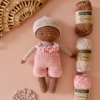 Image 1 of Kit Crochet-Poupon Kaly Vieux Rose et Mauve Antique