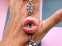 Image 2 of Bag jewelry Mouth/Lips with eye