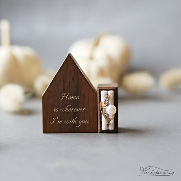 Image of Slim house ring box - Home is wherewer I'm with you