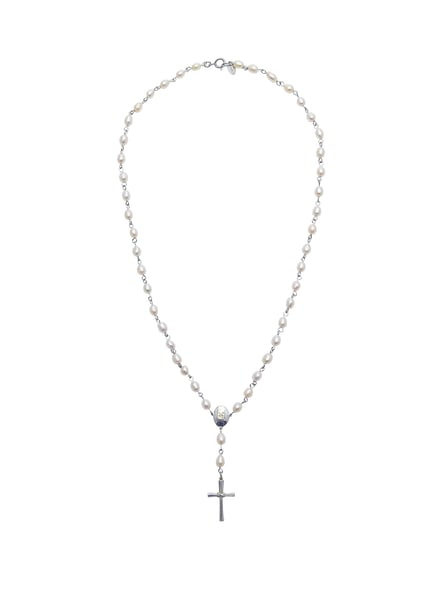 Image of LOWOOL - Pearl Link Cross Necklace