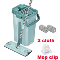 Flat squeeze mop  with Bucket HandMop Pad Free.