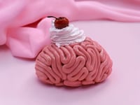 Image 2 of Realistic Brain Ice Cream Ball with Cherry Whipped Cream