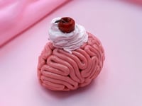 Image 5 of Realistic Brain Ice Cream Ball with Cherry Whipped Cream