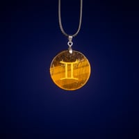 Image 3 of Zodiac Necklaces - Crystal Coin Pendants