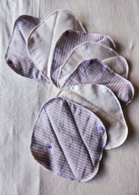 Image 2 of Set of 7 Linen Pantyliners - Lavender & White