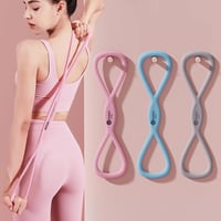 Image 1 of Yoga Gym Fitness 8 Shaped Resistance Band for Muscle Ligament Stretch Building Excersing Trainer Phy